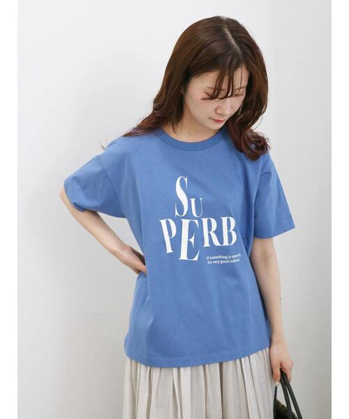 Samansa Mos2 blue(サマンサモスモスブルー)の「プリントTシャツ(Tシャツ/カットソー・レディース・オフホワイト/チャコールグレー/ブルー/イエロー/シルバーグレー・F)」の13枚目の写真