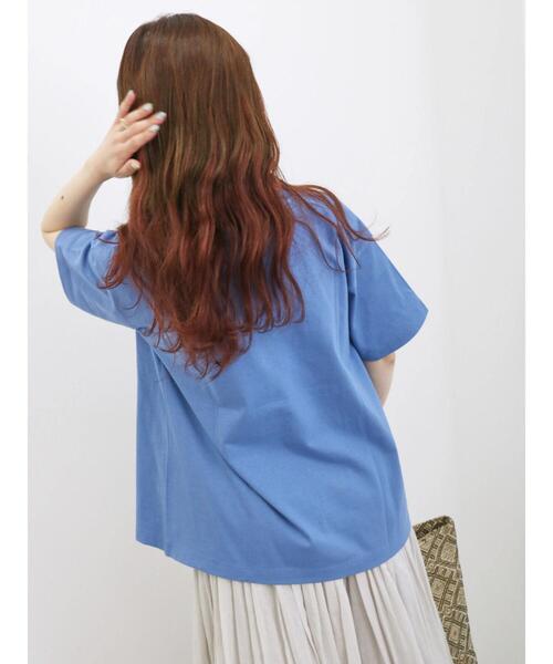Samansa Mos2 blue(サマンサモスモスブルー)の「プリントTシャツ(Tシャツ/カットソー・レディース・オフホワイト/チャコールグレー/ブルー/イエロー/シルバーグレー・F)」の16枚目の写真