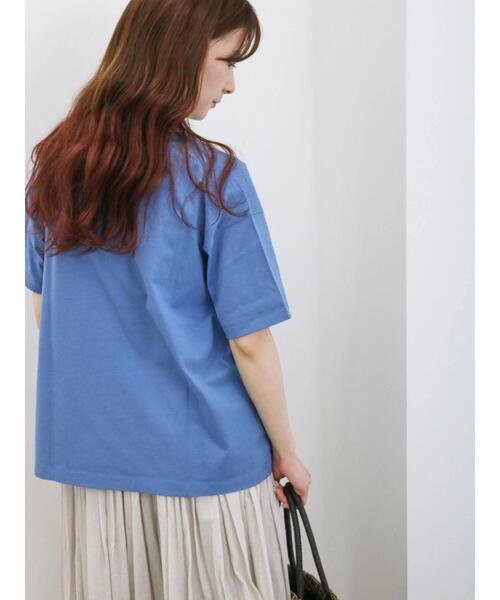Samansa Mos2 blue（サマンサモスモスブルー）の「プリントTシャツ（T
