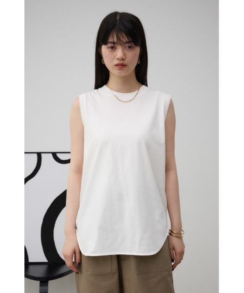 AZUL by moussy（アズールバイマウジー）の「ベーシッククルーネックタンクトップ（タンクトップ・レディース・グレー/オフホワイト/ブラック・FREE）」の8枚目の写真