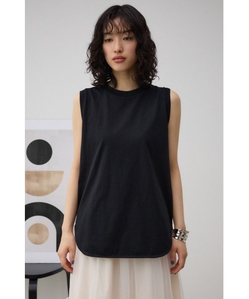 AZUL by moussy（アズールバイマウジー）の「ベーシッククルーネックタンクトップ（タンクトップ・レディース・グレー/オフホワイト/ブラック・FREE）」の18枚目の写真