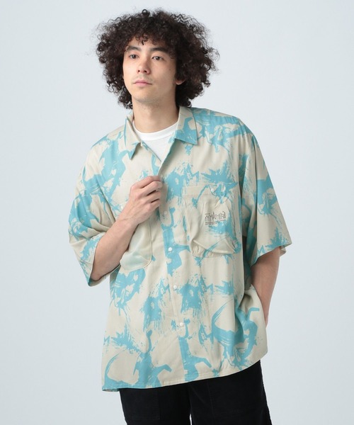 Manhattan Portage(マンハッタンポーテージ)の「【Manhattan Portage(マンハッタンポーテージ)】アロハシャツ(シャツ/ブラウス・メンズ・ベージュ/ブラック・MEDIUM/LARGE)」の2枚目の写真