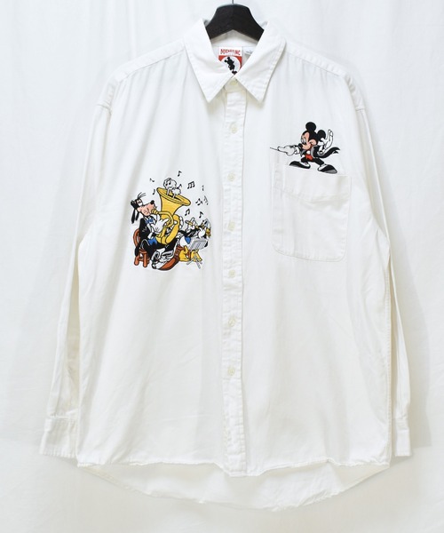 DISNEY VINTAGE(ディズニーヴィンテージ)の「【ヴィンテージ古着】MICKEY / ミッキー 刺繍入り 長袖 コットンシャツ(シャツ/ブラウス・メンズ・ホワイト・LARGE)」の11枚目の写真