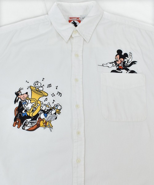 DISNEY VINTAGE(ディズニーヴィンテージ)の「【ヴィンテージ古着】MICKEY / ミッキー 刺繍入り 長袖 コットンシャツ(シャツ/ブラウス・メンズ・ホワイト・LARGE)」の13枚目の写真