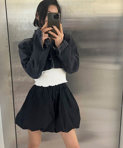セール】Balloon Simple Mini Skirt/バルーンシンプルミニ