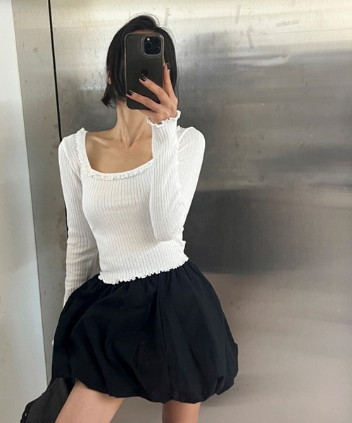 ROOPTOKYO(ループトウキョウ)の「Balloon Simple Mini Skirt/バルーンシンプルミニスカート(スカート・レディース・ホワイト/ブラック・FREE)」の20枚目の写真