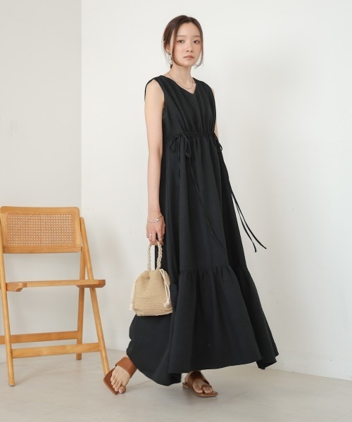 極美品 ロペ 前後2WAYティアードギャザーワンピース 22SS ノースリーブ 極美品 ロペ 前後2WAYティアードギャザーマキシ丈フレアー