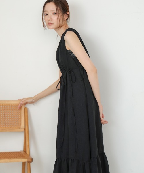 極美品 ロペ 前後2WAYティアードギャザーワンピース 22SS ノースリーブ 極美品 ロペ 前後2WAYティアードギャザーマキシ丈フレアー