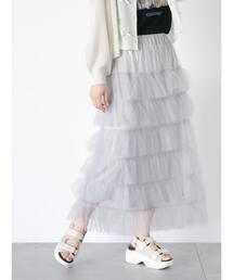 ehka sopo | チュールティアードスカート(スカート)