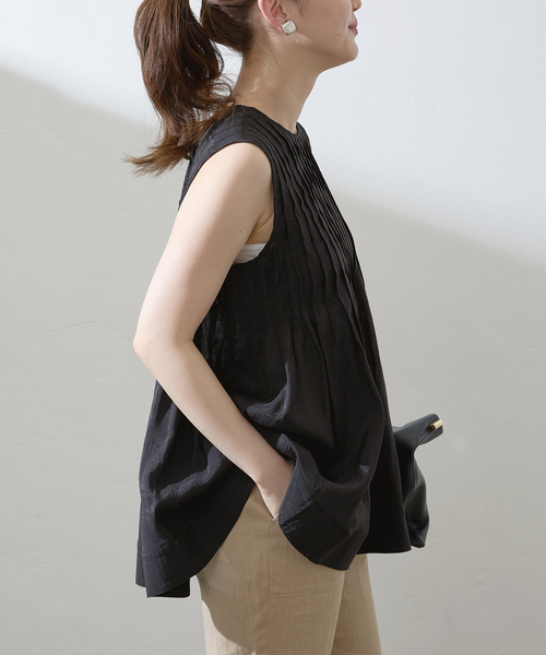 TORRAZZO DONNA/トラッゾドンナ Pintuck tunics blouse 6233-571