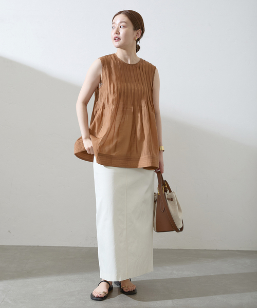 IENA(イエナ)の「TORRAZZO DONNA/トラッゾドンナ Pintuck tunics blouse 6233-571(シャツ/ブラウス・レディース・ブラック/ピンク/キャメル・FREE)」の15枚目の写真