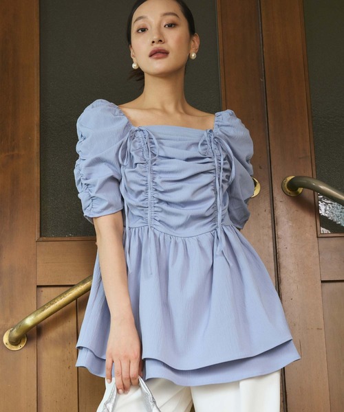 Edit Sheen(エディットシーン)の「ドロストブラウス(シャツ/ブラウス・レディース・ブルーグレー/ブラック/オフホワイト・M)」の6枚目の写真