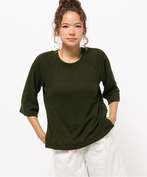 Kastane（カスタネ）の「リブカットソーP/O（Tシャツ/カットソー・レディース・アイボリー/チャコールグレー/カーキ/キャメル・FREE）」の13枚目の写真