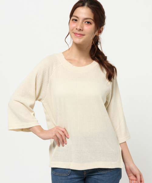 Kastane（カスタネ）の「リブカットソーP/O（Tシャツ/カットソー・レディース・アイボリー/チャコールグレー/カーキ/キャメル・FREE）」の14枚目の写真