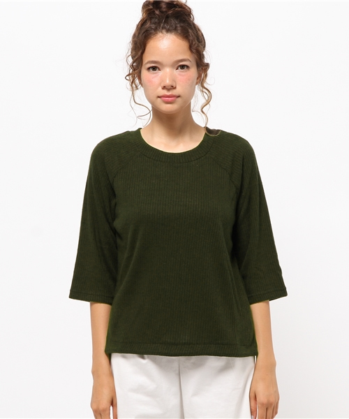 Kastane（カスタネ）の「リブカットソーP/O（Tシャツ/カットソー・レディース・アイボリー/チャコールグレー/カーキ/キャメル・FREE）」の5枚目の写真