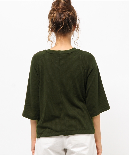 Kastane（カスタネ）の「リブカットソーP/O（Tシャツ/カットソー・レディース・アイボリー/チャコールグレー/カーキ/キャメル・FREE）」の7枚目の写真