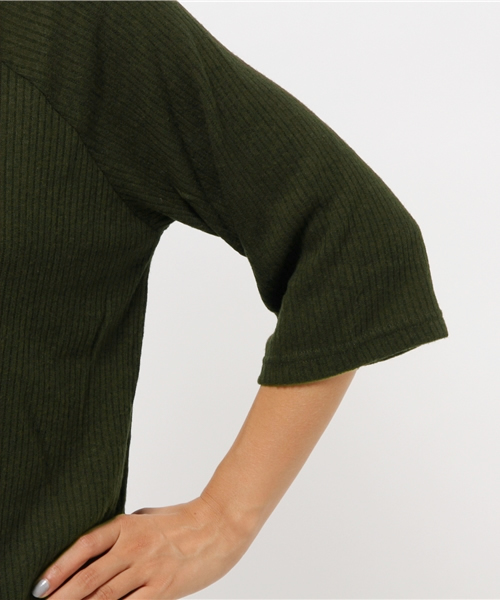 Kastane（カスタネ）の「リブカットソーP/O（Tシャツ/カットソー・レディース・アイボリー/チャコールグレー/カーキ/キャメル・FREE）」の9枚目の写真