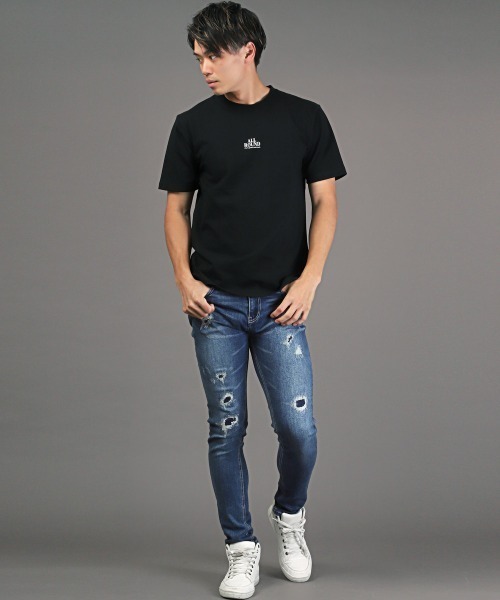 LUXSTYLE（ラグスタイル）の「ダメージリペア加工スキニーデニムパンツ（デニムパンツ・メンズ・インディゴブルー/ブルー系その他・XL/L/M）」の15枚目の写真