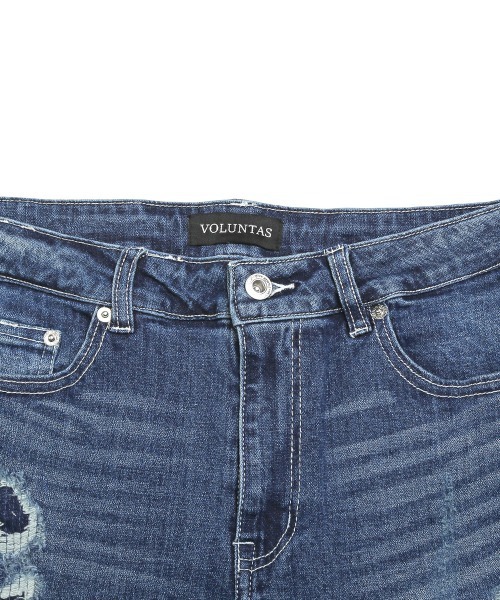 LUXSTYLE（ラグスタイル）の「ダメージリペア加工スキニーデニムパンツ（デニムパンツ・メンズ・インディゴブルー/ブルー系その他・XL/L/M）」の7枚目の写真