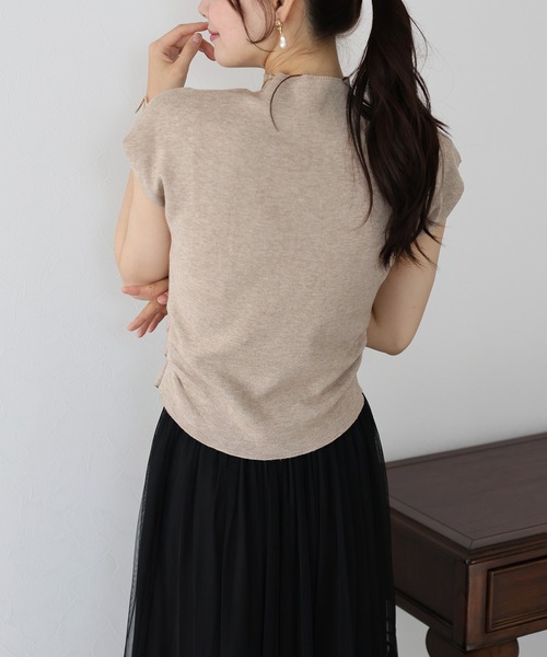 Aimeine エメイン　センタータックキッドモヘヤニット　ブルー Aimeine エメインセンタータックキッドモヘヤニットブルー