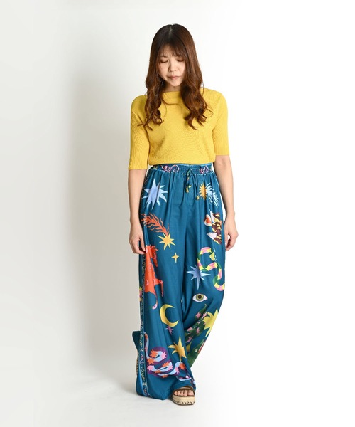 MARAI（マーライ）の「派手柄 ハイウエスト ウエストゴム ワイドパンツ（その他パンツ・レディース・グリーン・X-LARGE/XX-LARGE）」の22枚目の写真