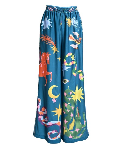 MARAI（マーライ）の「派手柄 ハイウエスト ウエストゴム ワイドパンツ（その他パンツ・レディース・グリーン・X-LARGE/XX-LARGE）」の6枚目の写真