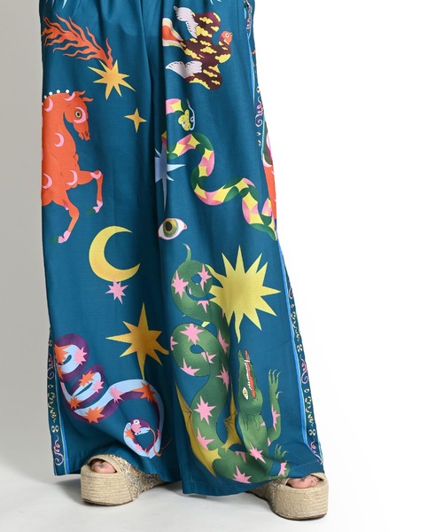 MARAI（マーライ）の「派手柄 ハイウエスト ウエストゴム ワイドパンツ（その他パンツ・レディース・グリーン・X-LARGE/XX-LARGE）」の18枚目の写真