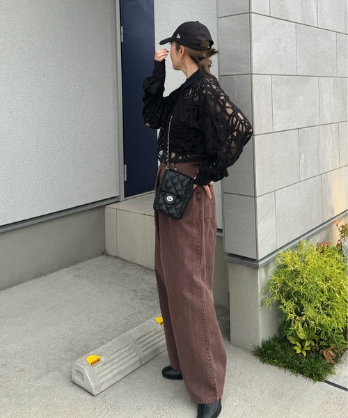 y/m by misato（イムバイミサト）の「レースショートブラウス（シャツ/ブラウス・レディース・ブラック/オフホワイト・FREE）」の8枚目の写真