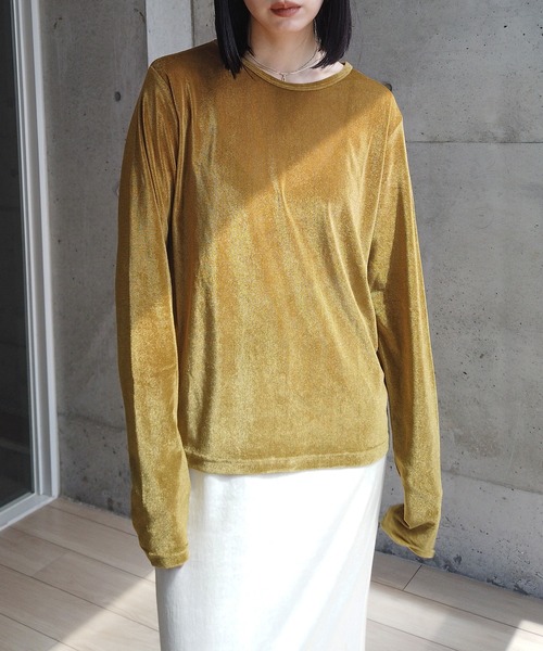 y/m by RIKA（イムバイリカ）の「シアーベロアトップス（Tシャツ/カットソー・レディース・イエロー/ブラック/グレー・FREE）」の20枚目の写真