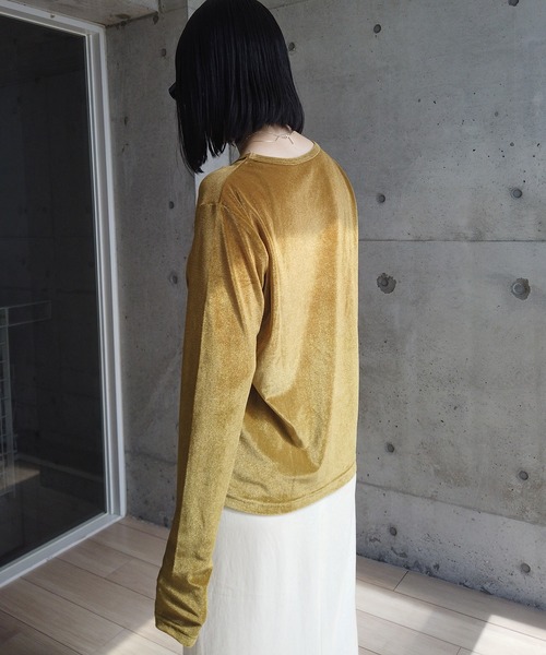 y/m by RIKA（イムバイリカ）の「シアーベロアトップス（Tシャツ/カットソー・レディース・イエロー/ブラック/グレー・FREE）」の22枚目の写真