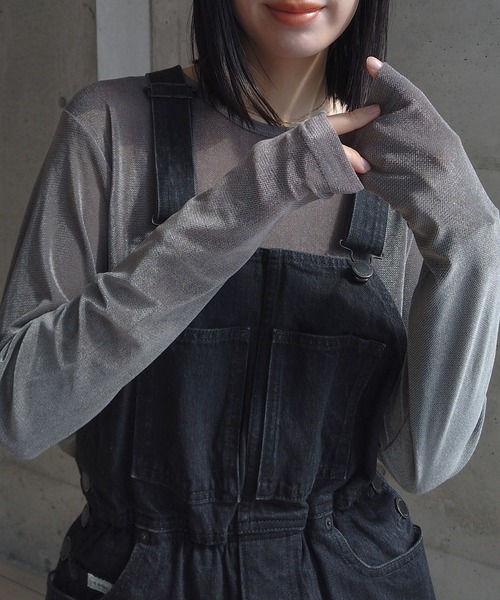 y/m by RIKA（イムバイリカ）の「シアーベロアトップス（Tシャツ/カットソー・レディース・イエロー/ブラック/グレー・FREE）」の8枚目の写真