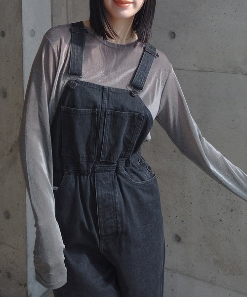 y/m by RIKA（イムバイリカ）の「シアーベロアトップス（Tシャツ/カットソー・レディース・イエロー/ブラック/グレー・FREE）」の9枚目の写真