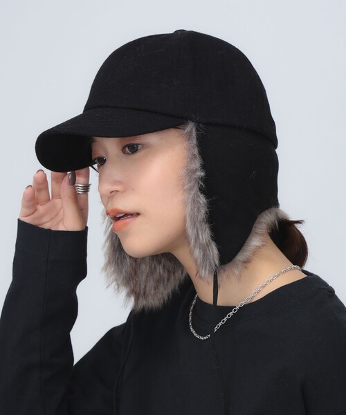 B:MING by BEAMS(ビーミングバイビームス)の「ヘリンボーン フライト キャップ(キャップ・レディース・ブラック/ブラウン系その他・ONE SIZE)」の3枚目の写真
