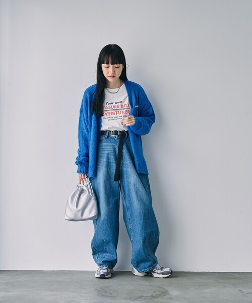 PENNEYS（ぺニーズ）の「PENNEYS（ぺニーズ）別注シャギーVネックカーディガン（カーディガン/ボレロ・レディース・ダークブラウン/オフホワイト/コバルトブルー/ワインレッド・M/L）」の11枚目の写真