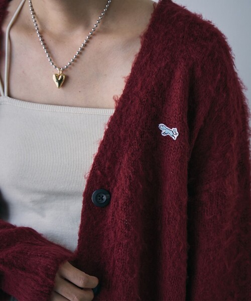 PENNEYS（ぺニーズ）の「PENNEYS（ぺニーズ）別注シャギーVネックカーディガン（カーディガン/ボレロ・レディース・ダークブラウン/オフホワイト/コバルトブルー/ワインレッド・M/L）」の21枚目の写真