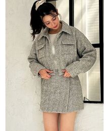 RESEXXY(リゼクシー)のヘリンボーンパファージャケット【セットアップ着用可能】(セットアップ)