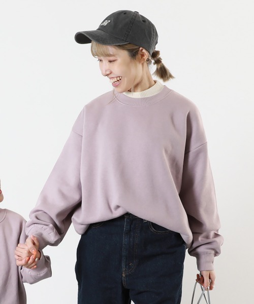 devirock(デビロック)の「カラフルスウェット ふっくら裏起毛 無地 大人トレーナー(スウェット・レディース・グレー系/パープル系7/ブラック系2/グリーン系/ブルー系6/グレー系2/スミクロ/オートミール/オレンジ系5/ブルー系1/ピンク系/レッド系1/ヘザーチャコール/ブルー系2/ダークグリーン・M/L/LL)」の12枚目の写真