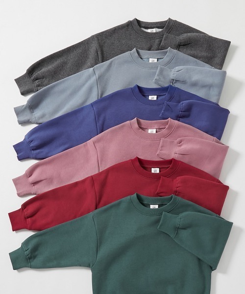 カラフルスウェット ふっくら裏起毛 無地 大人トレーナー（スウェット