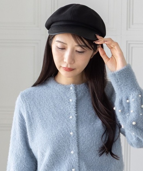 clear（クリア）の「レザー切替キャスケット [シンプル 着回し抜群 カジュアル]≪再入荷≫（キャスケット・レディース・ブラック/キャメル/ベージュ・F）」の15枚目の写真