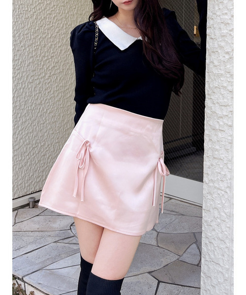 セール】ダブルリボン台形ミニスカート（スカート）｜MIIA（ミーア）の