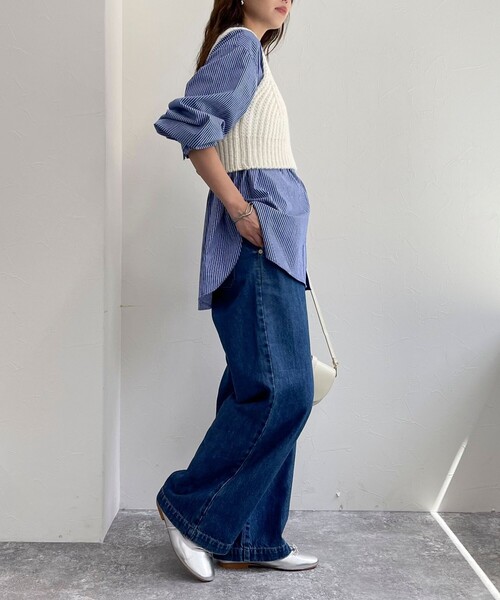 fredy emue（フレディエミュ）の「ニットビスチェ（ニット/セーター・レディース・アイボリー/チャコールグレー・38）」の6枚目の写真