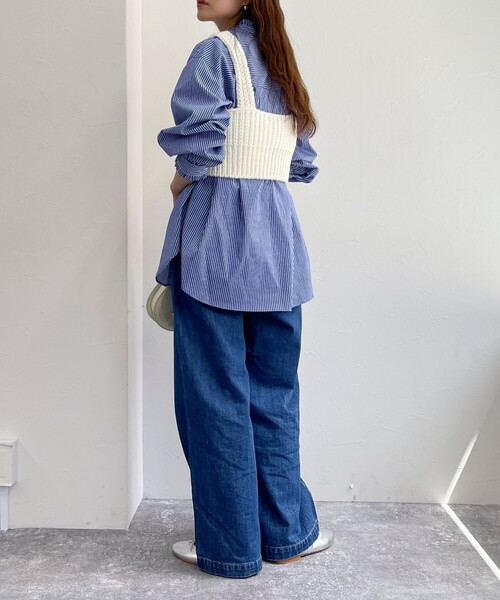 fredy emue（フレディエミュ）の「ニットビスチェ（ニット/セーター・レディース・アイボリー/チャコールグレー・38）」の7枚目の写真