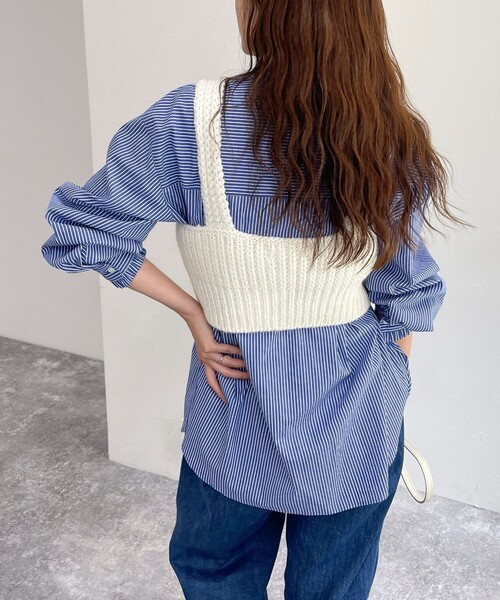 fredy emue（フレディエミュ）の「ニットビスチェ（ニット/セーター・レディース・アイボリー/チャコールグレー・38）」の12枚目の写真