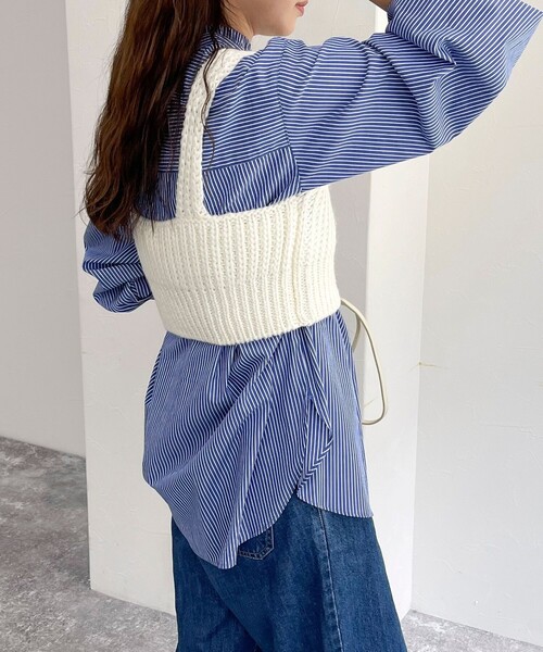 fredy emue（フレディエミュ）の「ニットビスチェ（ニット/セーター・レディース・アイボリー/チャコールグレー・38）」の13枚目の写真