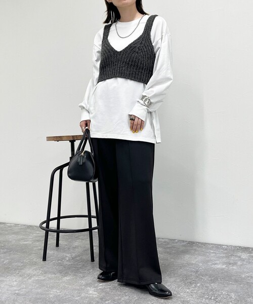 fredy emue（フレディエミュ）の「ニットビスチェ（ニット/セーター・レディース・アイボリー/チャコールグレー・38）」の15枚目の写真
