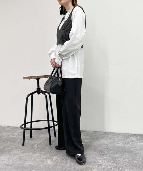 fredy emue（フレディエミュ）の「ニットビスチェ（ニット/セーター・レディース・アイボリー/チャコールグレー・38）」の16枚目の写真