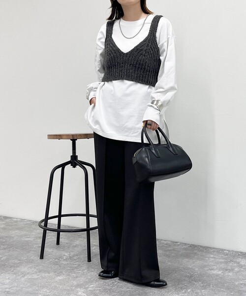 fredy emue（フレディエミュ）の「ニットビスチェ（ニット/セーター・レディース・アイボリー/チャコールグレー・38）」の18枚目の写真