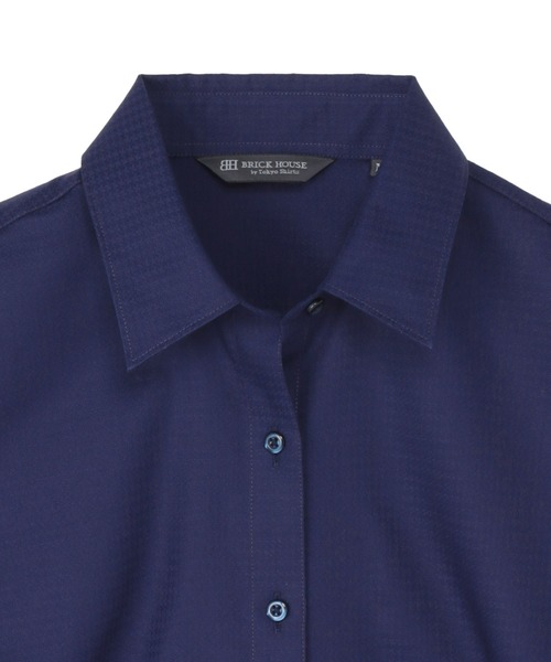 TOKYO SHIRTS(トウキョウシャツ)の「形態安定ノーアイロン レギュラー 長袖ビジネスワイシャツ(ビジネスシャツ・レディース・ネイビー・M/L/LL/XL/S)」の3枚目の写真