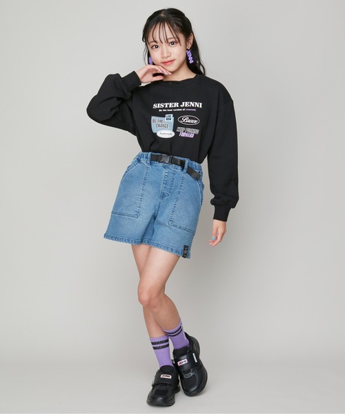SISTER JENNI(SISTER JENNI)の「【ストレッチ素材・ウエスト調整可】バックルベルトデニムショーパン(デニムパンツ・キッズ・ネイビー/ブルー・130cm/140cm/150cm/160cm)」の20枚目の写真