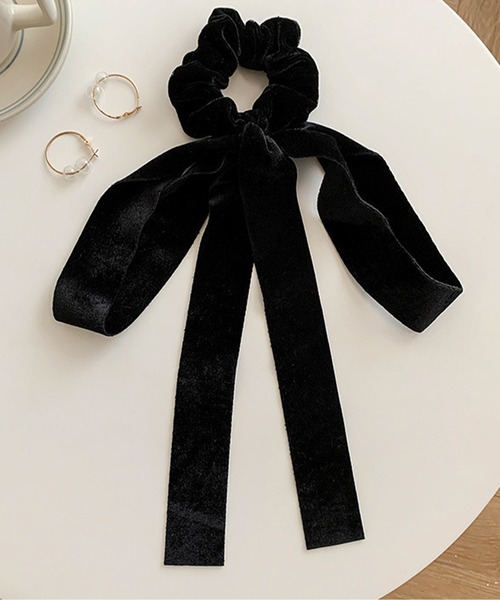 IRADOWL（アイラドール）の「ベロア素材リボンシュシュ（シュシュ・レディース・ブラック・FREE）」の2枚目の写真